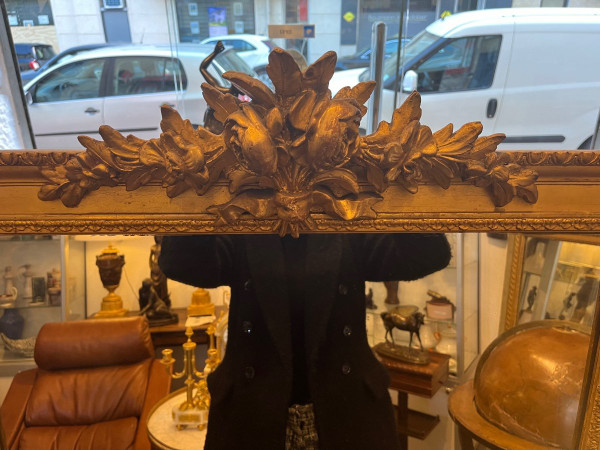 Important Miroir - Bois Doré - France - XIX ème