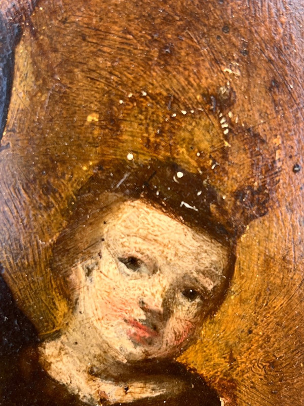 Painting - Oil on copper - Virgin and Child - 18th century