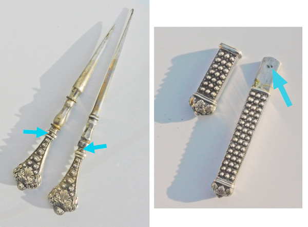 Sewing Kit Solid Silver Oak Decor Embroidery Scissors Case Needles Awl Bobbin