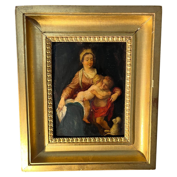 Painting - Oil on Copper - Virgin and Child - H. Rottenhammer - Germany - 17th century
