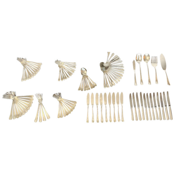 Housewife Set (90pcs) - Christofle / Luc Lanel - Boreal - Art Deco - France - 20th century