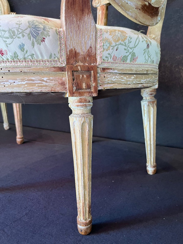 Coppia Di Poltrone - Medaglioni - Luigi XVI - Francia - XVIII secolo