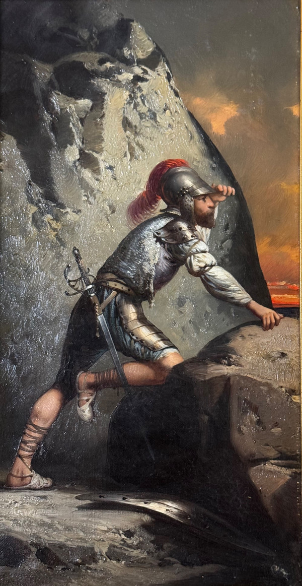 19th Century French School - Soldier Looking at the Enemy