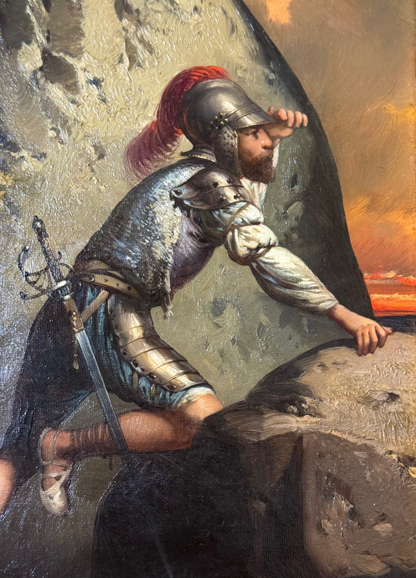 19th Century French School - Soldier Looking at the Enemy