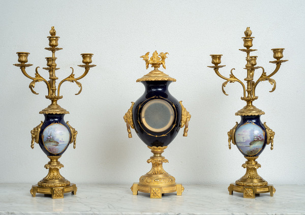 Garniture Ancienne Napoléon III Du 19ème Siècle.
