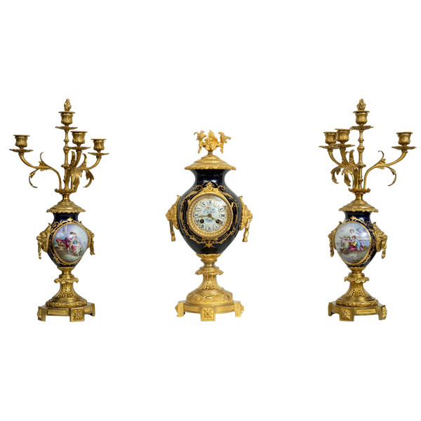 Garniture Ancienne Napoléon III Du 19ème Siècle.