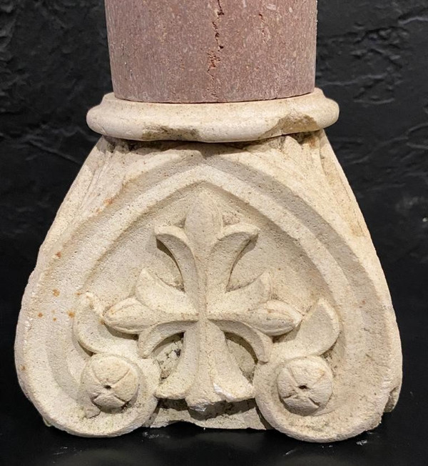 Säulenpaar - Marmor und Stein - Frankreich - 19. Jahrhundert