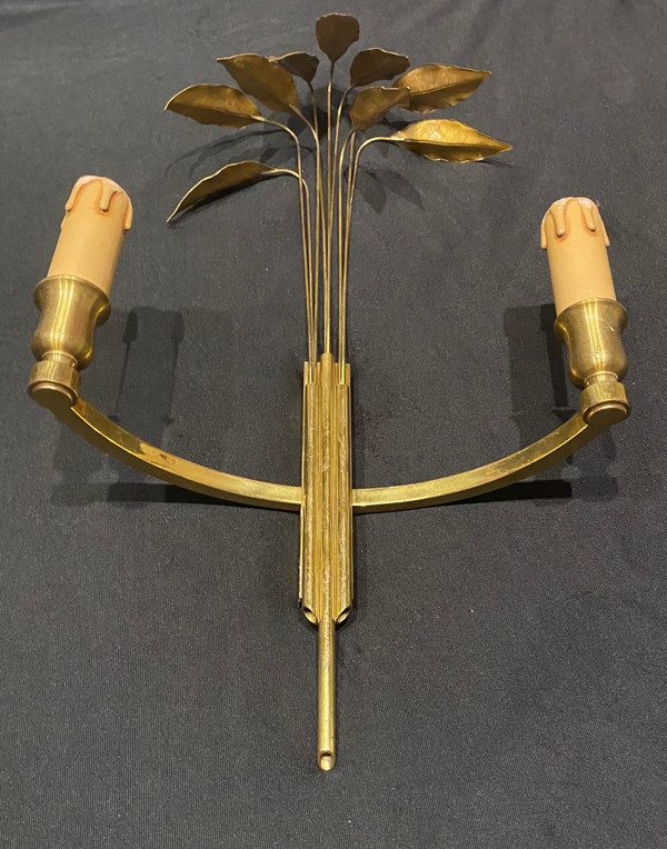 Paire D’appliques (2 feux) - Modèle Aux Lauriers - Maison Charles - France - XX ème
