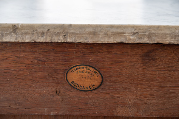Antique French Charles X chest of drawers, 19th century.