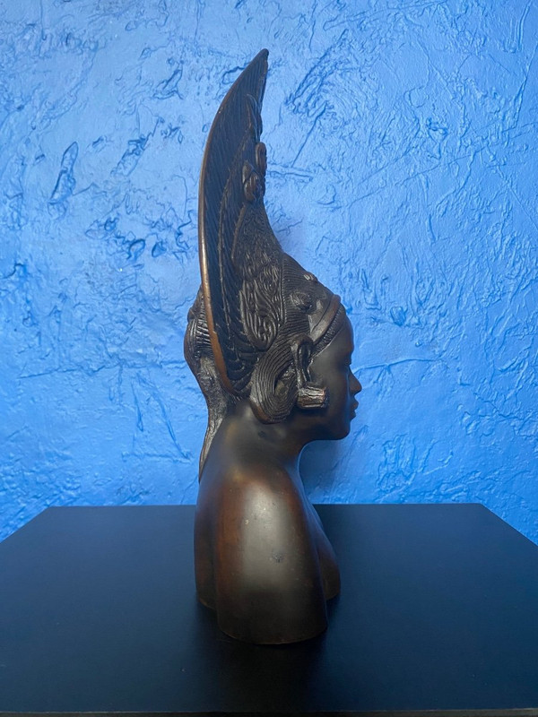 Scultura in bronzo - Busto balinese - Bien Hoa - Vietnam - XX secolo