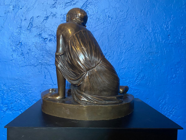 Scultura in bronzo - Suonatore di astragali - Gg/susse - Francia - XIX secolo