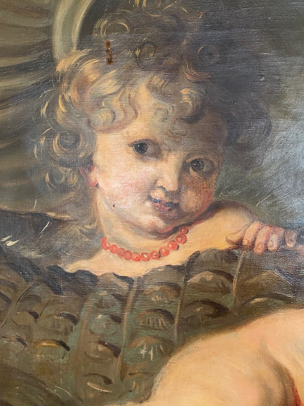 Important Tableau - D’après Pierre Paul Rubens -  École Flamande - XIX ème