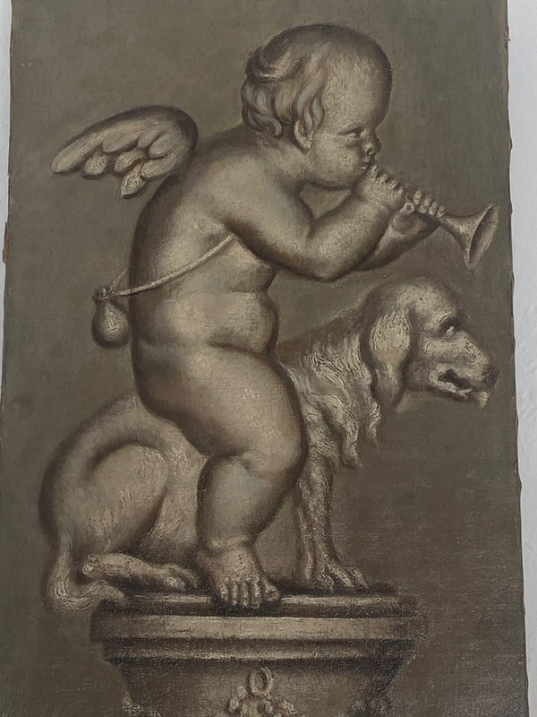 Gemälde – Öl auf Leinwand – Grisaille – Puttis – 18. Jahrhundert