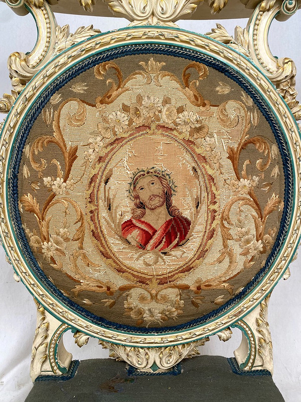 Grande e bellissimo prie-dieu in stile Luigi XVI