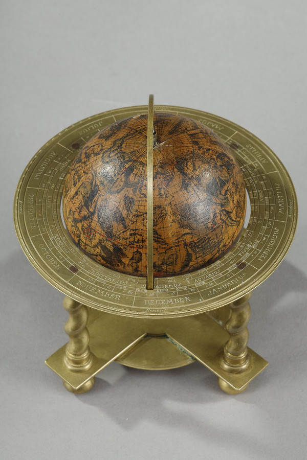 Ein Paar Himmels- und Tischgloben von Vincenzo Coronelli, 1697.