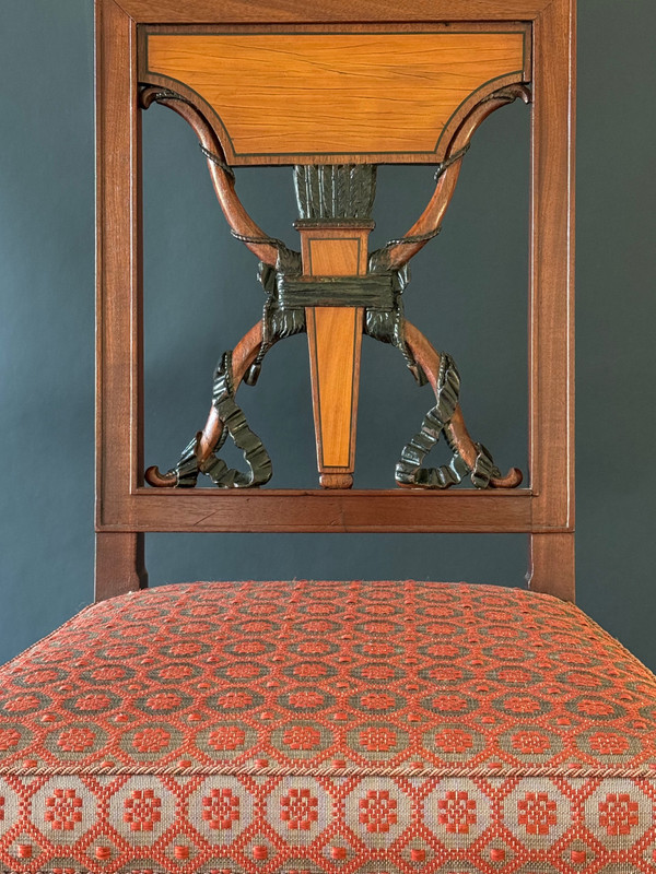 Jacob Frères, exceptional pair of stamped chairs from the Consulat-Empire period