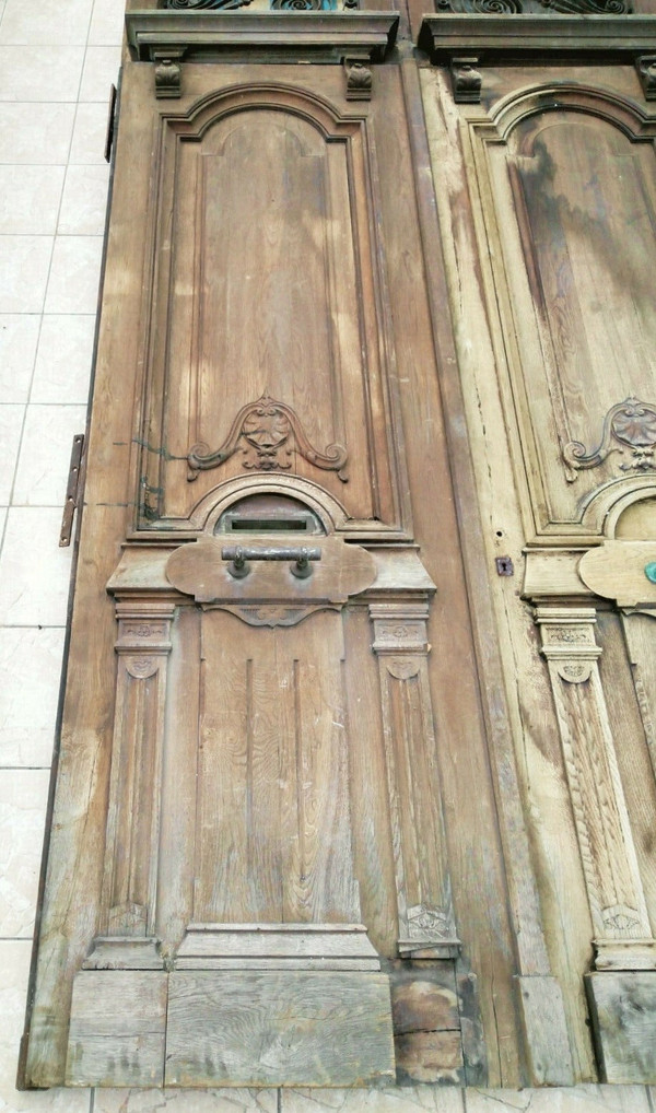 Grande double porte Louis XV en chêne