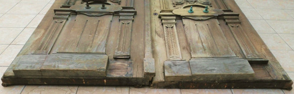 Grande double porte Louis XV en chêne