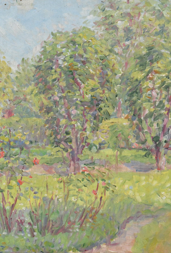 Maurice Léan (20. Jh.) Der blühende Garten Öl auf Leinwand