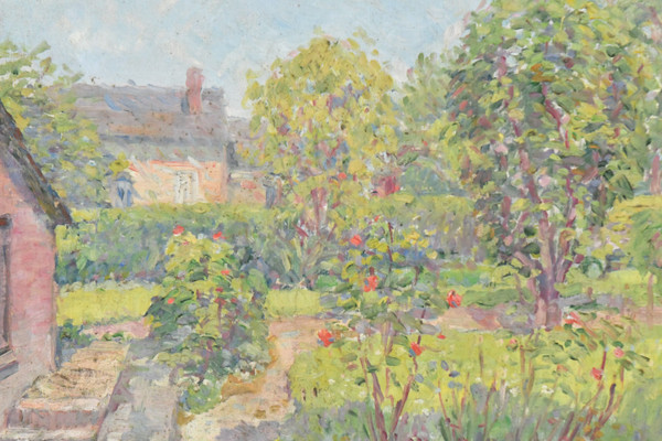 Maurice Léan (20. Jh.) Der blühende Garten Öl auf Leinwand
