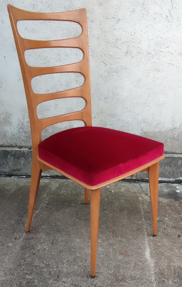 Serie von 4 Stühlen Gaston Poisson Art Deco