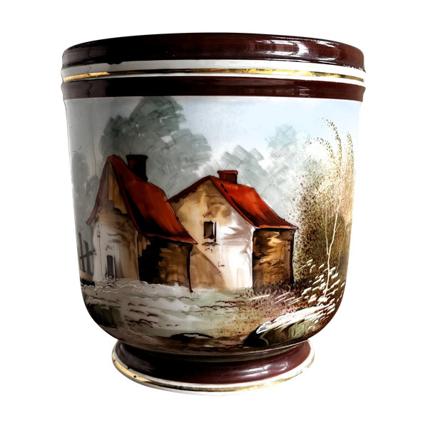 Übertopf aus Limoges-Porzellan um 1900