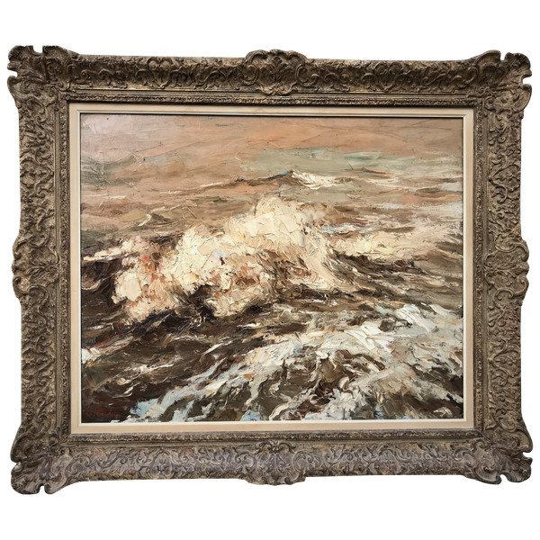 Große Marine "Die Wellen" Bretagne oder Nordsee von Albert Terken