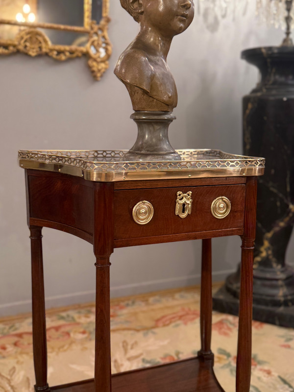 Small Mahogany Console Stamped Louis XVI Period About 1780