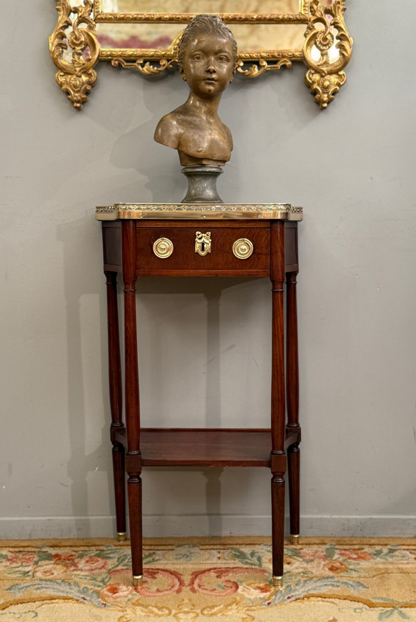 Small Mahogany Console Stamped Louis XVI Period About 1780