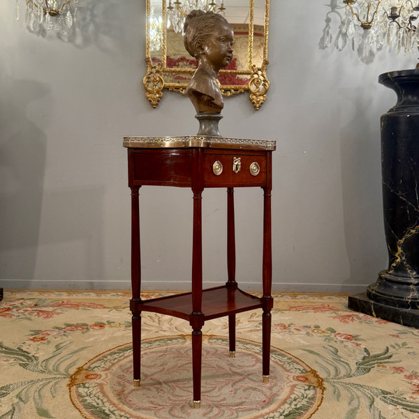 Small Mahogany Console Stamped Louis XVI Period About 1780