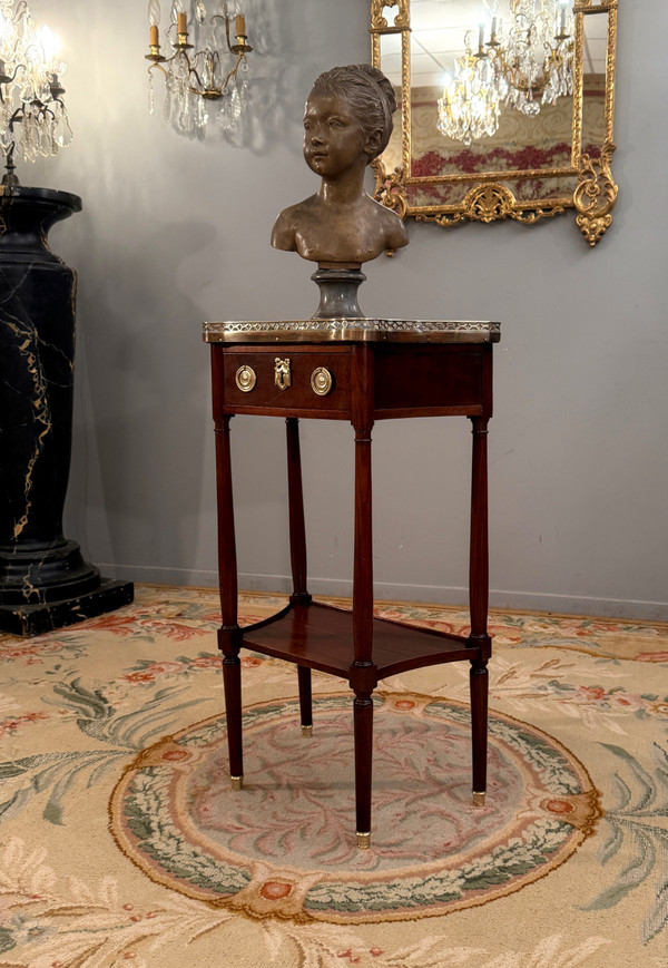 Small Mahogany Console Stamped Louis XVI Period About 1780