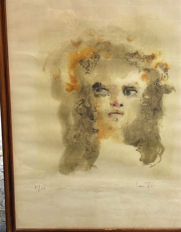 Leonor FINI: volto, litografia firmata e numerata