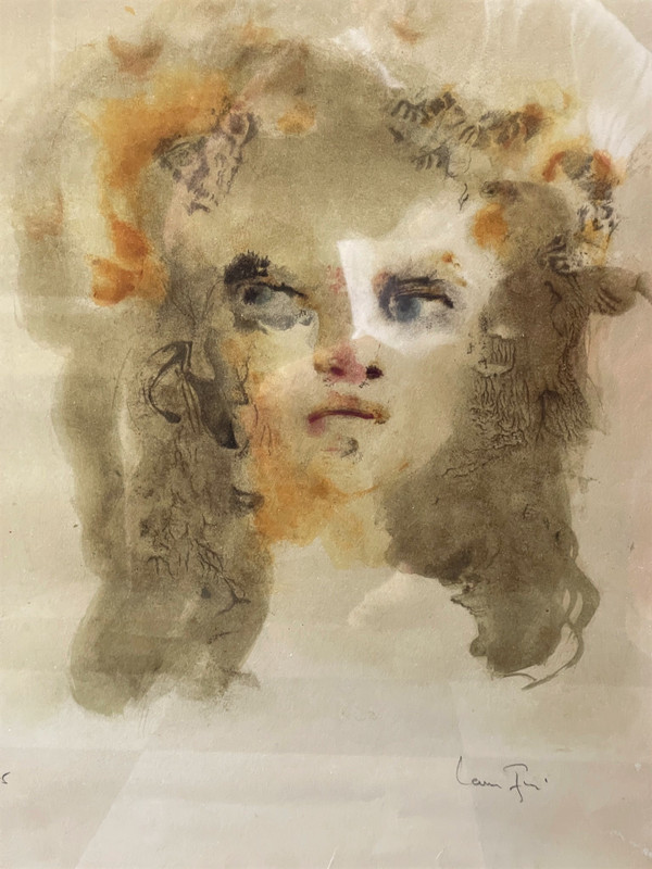 Leonor FINI: volto, litografia firmata e numerata