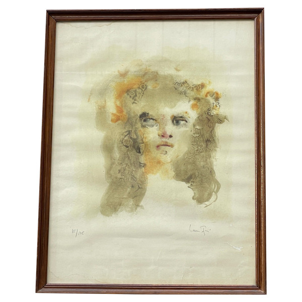 Leonor FINI: volto, litografia firmata e numerata