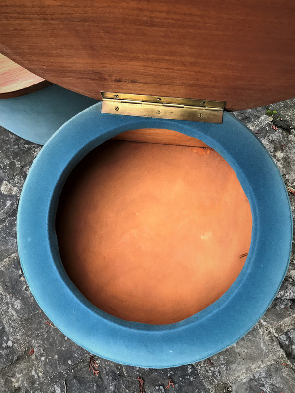 Pair of “drum” tables, end tables, bedside tables by Roger Landault, designed around 1950
