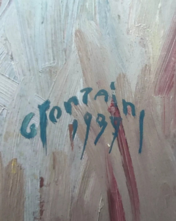 Alte Gemälde/Bilder Auf Holz Porträts afrikanischer Frauen.  Signiert von Gaston Fontaine