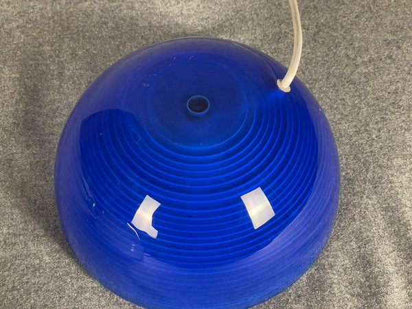 DAUM blue spherical lamp from France in two parts circa 1960