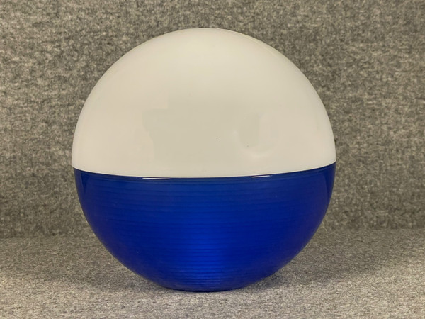 DAUM blue spherical lamp from France in two parts circa 1960