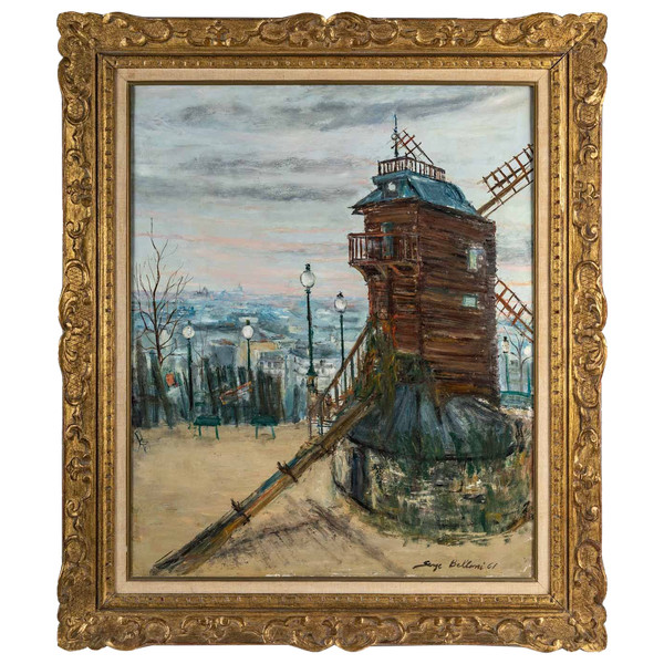 Serge Belloni (1925–2005), bekannt als der Pariser Maler Le Moulin de la Galette, Öl auf Leinwand um 1961