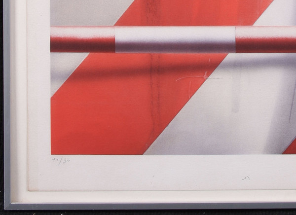 Lithographie Peter Klasen, vom Künstler mit Bleistift signiert und 11/90 