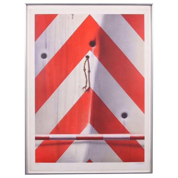 Lithographie Peter Klasen, vom Künstler mit Bleistift signiert und 11/90 