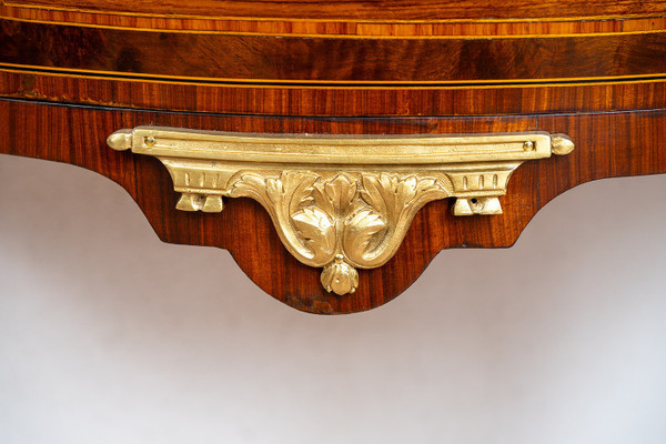 Commode ancienne Demi lune Napoléon III France 19ème siècle.