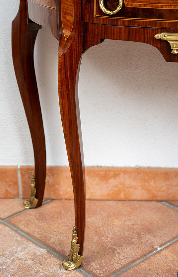 Commode ancienne Demi lune Napoléon III France 19ème siècle.