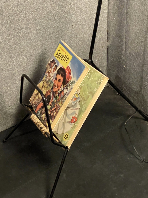 Adjustable floor lamp with magazine rack circa 1950/60