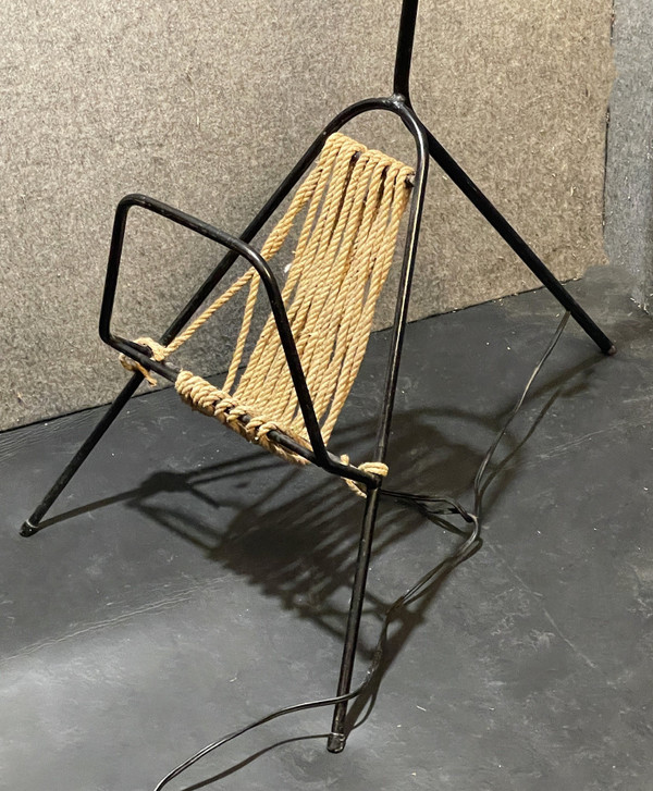 Adjustable floor lamp with magazine rack circa 1950/60
