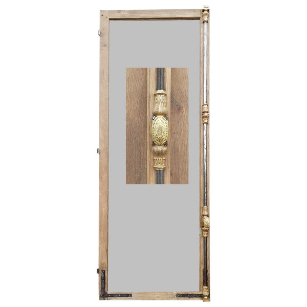 Old 1880s Showcase or Library Facade and Very Beautiful Cremone Window Door Woodwork