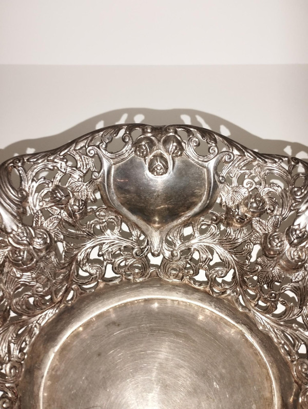 Elégante et grande corbeille, centre de table ancien