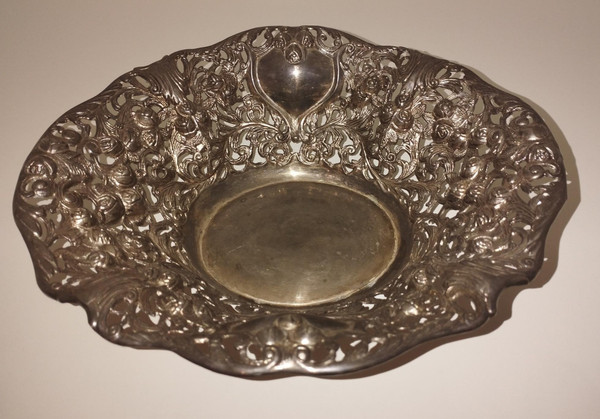 Elégante et grande corbeille, centre de table ancien