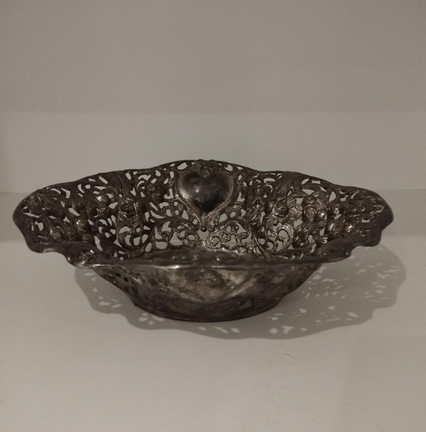 Elégante et grande corbeille, centre de table ancien