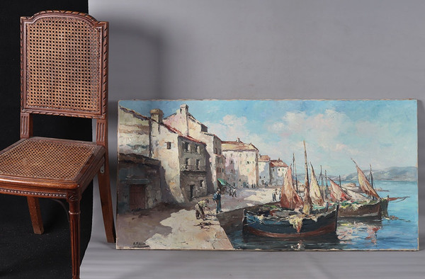 Martigues, 120 cm, Marcel MASSON (Antoine BLANCHARD) 1910/1988, Côte d’Azur, French School